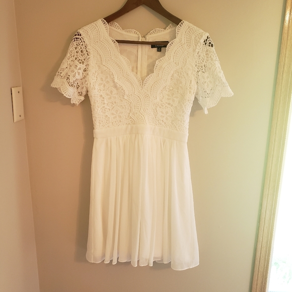 Lulus Dresses & Skirts - Lulus White Lace Skater Dress